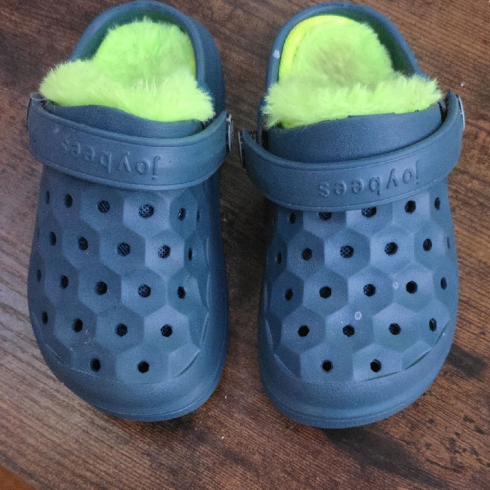 Blue and Green Sandals with Perforated Design